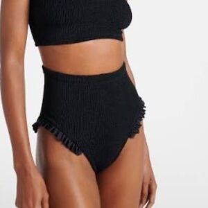 Hunza G Black Ruffle High-Waist Bikini